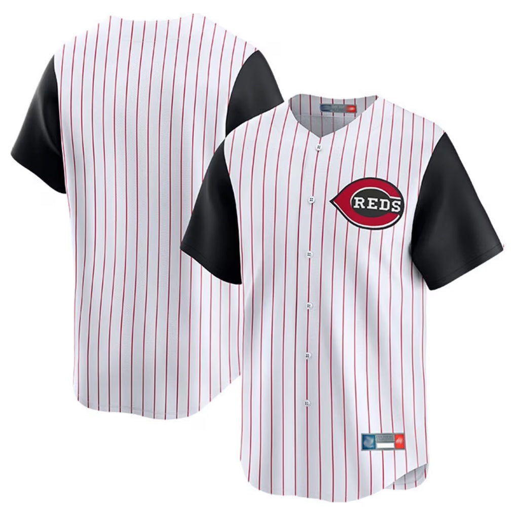 Cincinnati Reds Blank Player White Black CONTON Stripe Field of Dreams Game Home Stitched Jerseys