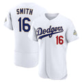 Los Angeles Dodgers #16 Will Smith White CONTON 2026 Gold Collection Authentic Jersey