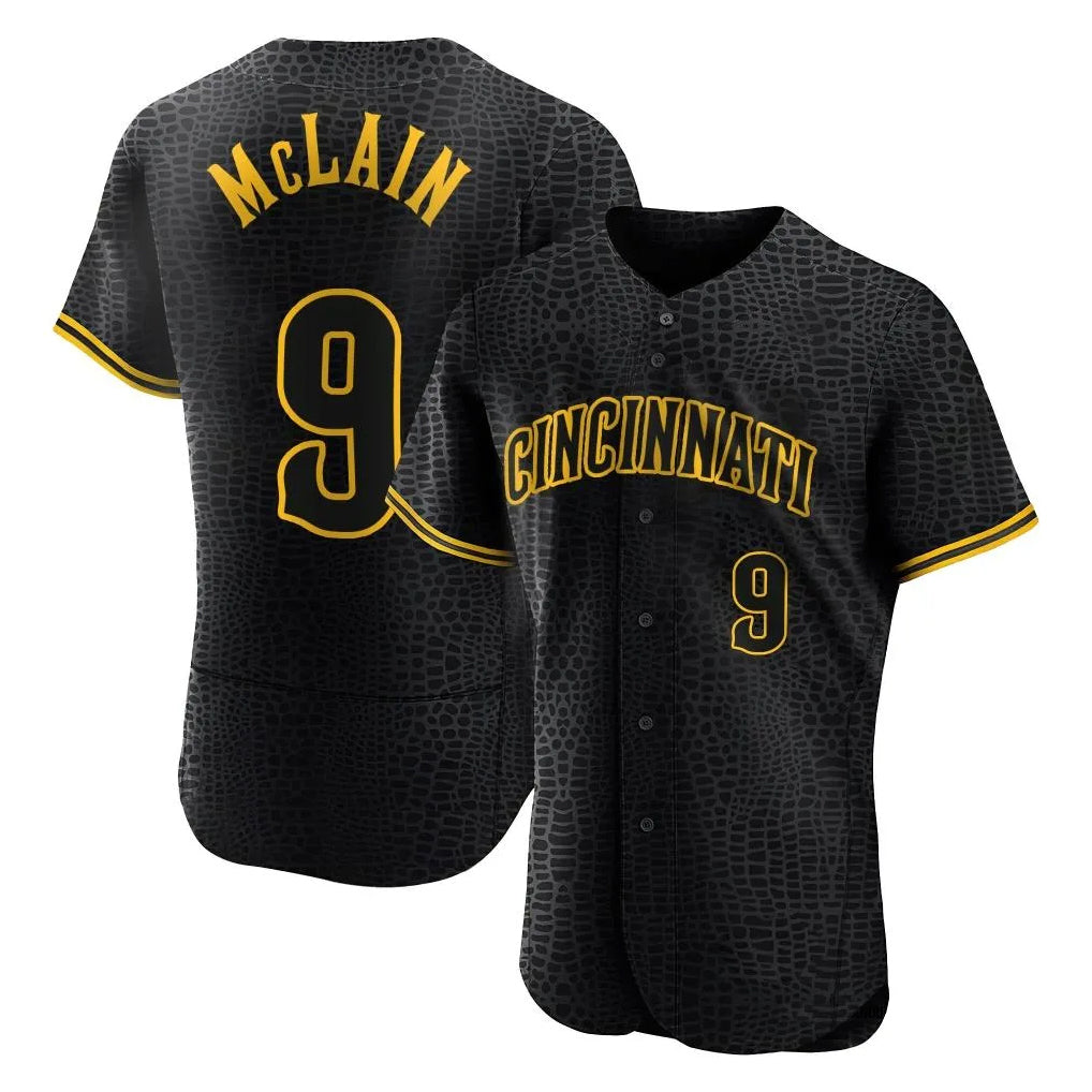 Cincinnati Reds #9 Matt McLain Player Black CONTON Snake Skin City Limited Elite Home Stitched Jerseys