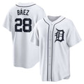 Detroit Tigers #28 Javier Baez White CONTON Home Replica Player Jersey