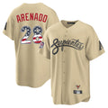 Arizona Diamondbacks #28 Nolan Arenado Player Tan CONTON USA 250 Fourth of July Home Game Stitched Jerseys