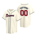Custom Atlanta Braves Cream CONTON 2020 Stitched Cool Base Jersey