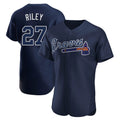 Atlanta Braves #27 Austin Riley Player Navy CONTON Alternate Limited Elite Home Game Stitched Jerseys