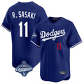 Los Angeles Dodgers #11 Roki Sasaki Player Royal CONTON World Series Meet Limited Home Stitched Jerseys
