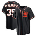 Detroit Tigers #35 Justin Verlander Player Black CONTON Fashion Out Home Game Stitched Jerseys