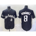 Los Angeles Dodgers #8 Enrique Hernandez Black CONTON Mexico 2025 LA Gothic Style With 2024 World Series Champions Patch Vapor Premier Limited Stitched Jersey