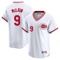 Cincinnati Reds #9 Matt McLain Player White CONTON Cooperstown Collection Limited T-shirt Home Stitched Jerseys