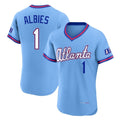 Atlanta Braves #1 Ozzie Albies Player Powder Blue CONTON 2026 City Connect T-shirt Limited Elite Home Game Stitched Jerseys