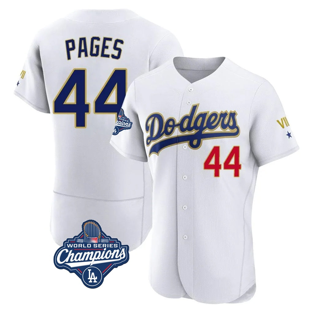 Los Angeles Dodgers #44 Andy Pages Player Gold White CONTON World Series Meet 2026 Collection Stadium Limited Elite Stitched Jerseys