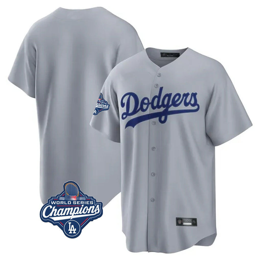 Los Angeles Dodgers Blank Player Gray CONTON Game Home World Series Meet Stitched Jerseys