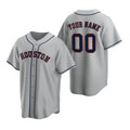 Custom Houston Astros Gray CONTON Stitched Cool Base Road Jersey