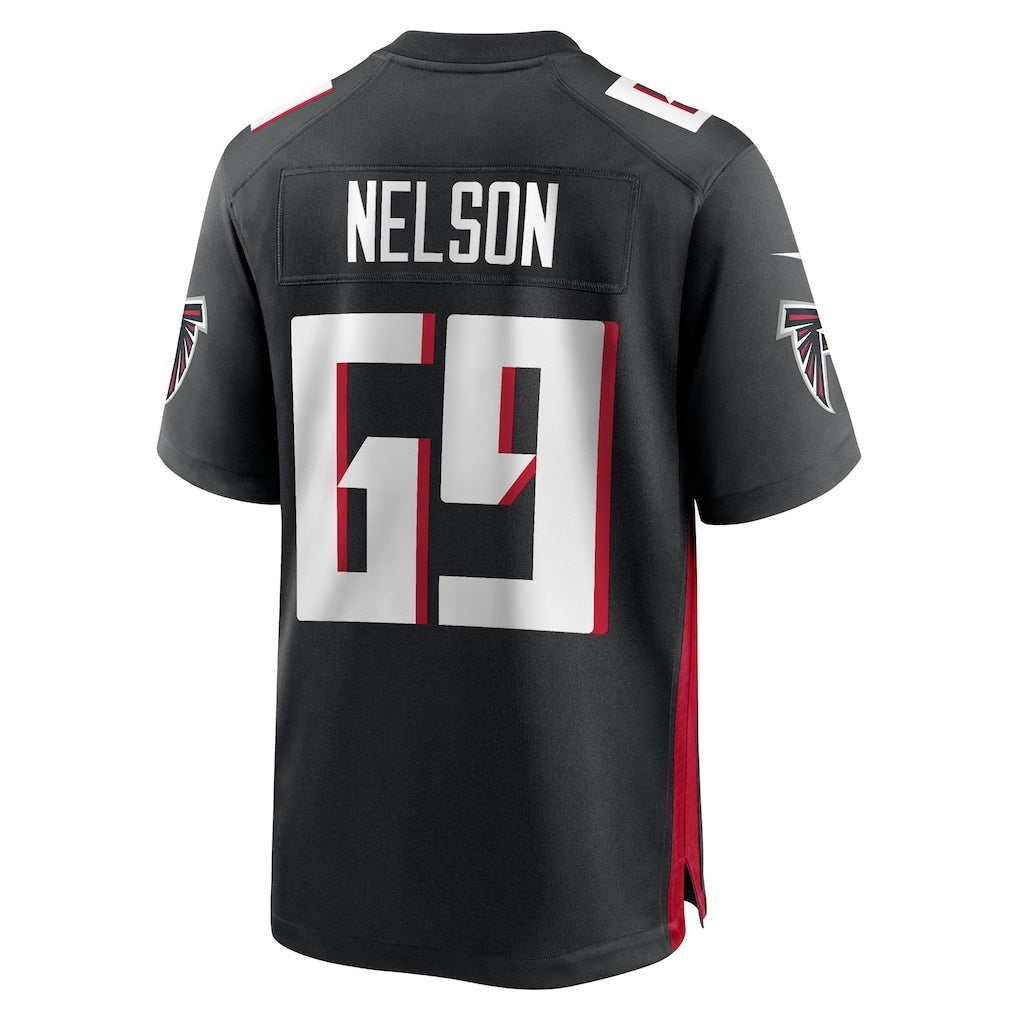 A.Falcons #69 Jack Nelson Black CONTON Team Game Jersey