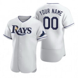 Custom Tampa Bay Rays White CONTON 2020 Stitched Flex Base Jersey