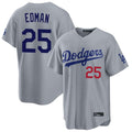 Los Angeles Dodgers #25 Tommy Edman Player Gray CONTON Game Home Stitched Jerseys