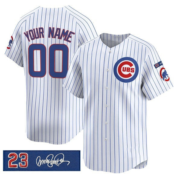 Custom Chicago Cubs Active Player White CONTON 'Ryne Sandberg Tribute' Vapor Limited V3 Stitched Jersey