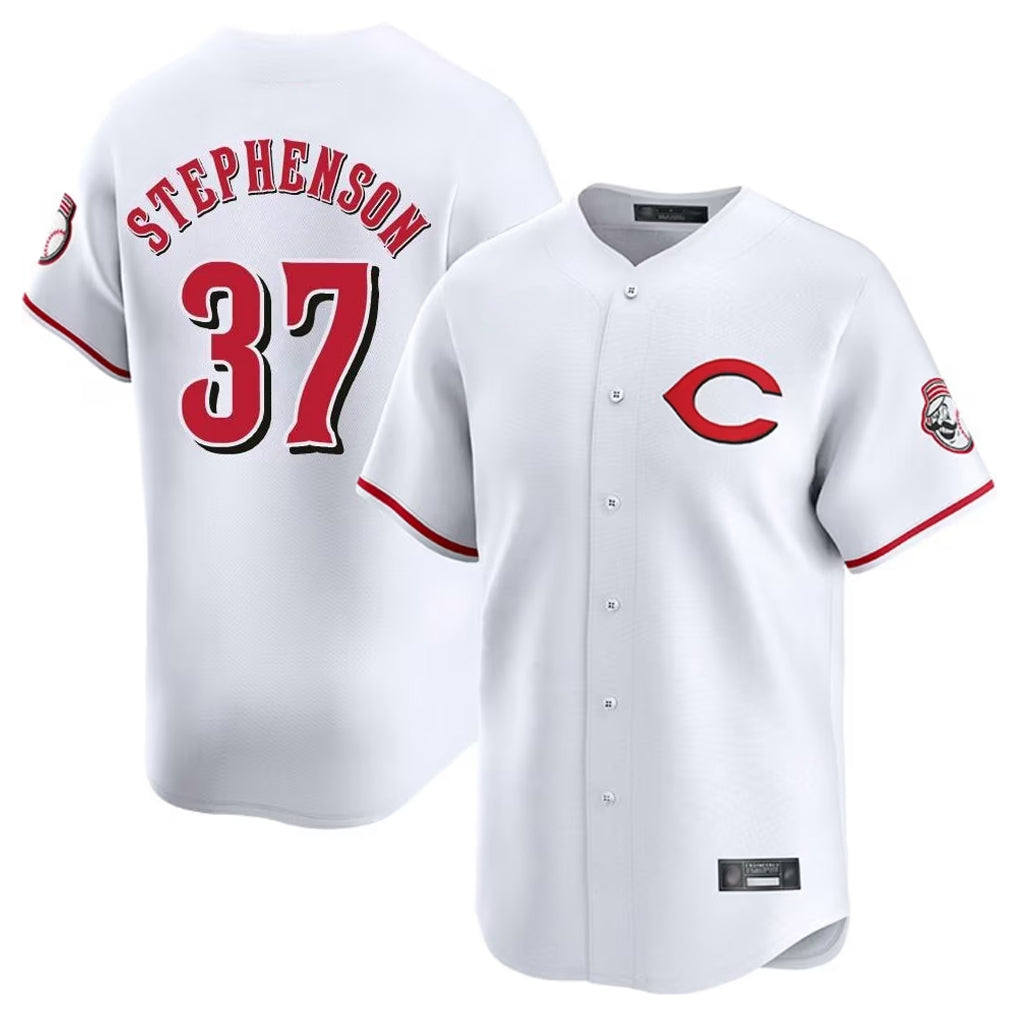 Cincinnati Reds #37 Tyler Stephenson Player White CONTON Limited Home Stitched Jerseys