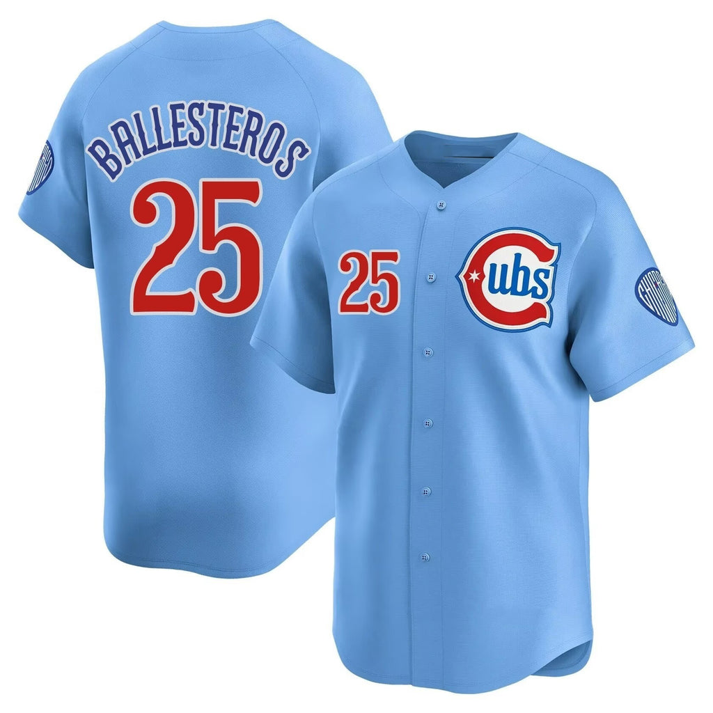 Chicago Cubs #25 Moises ballesteros Blue CONTON 2024 25 2nd Alternate Limited Stitched Jersey