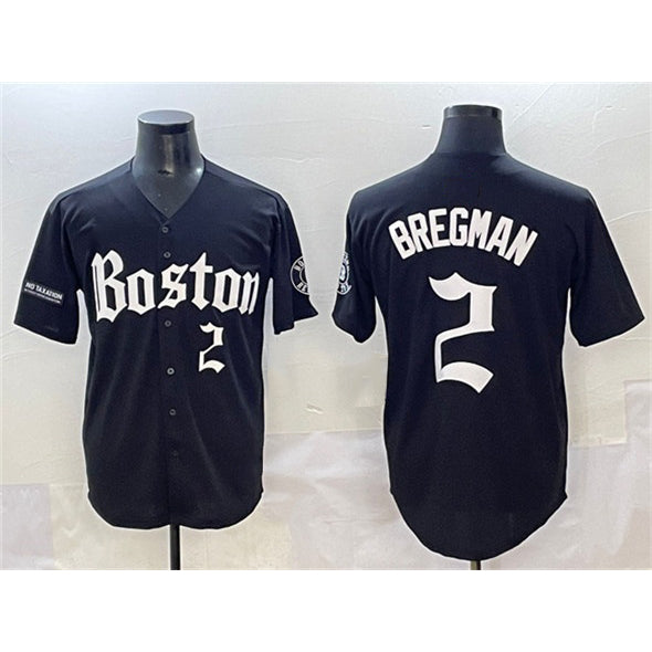 Boston Red Sox #2 Alex Bregman Black CONTON Gothic Vapor Limited Stitched Jersey