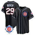 Chicago Cubs #29 Michael Busch Player Black CONTON Fashion Out 150th Anniversary Game Stitched Jerseys