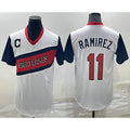 Cleveland Indians #11 Jose Ramirez White CONTON 2021 Little League Classic Stitched Jersey