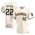 Milwaukee Brewers #22 Christian Yelich Cream CONTON Home Limited Player Jersey
