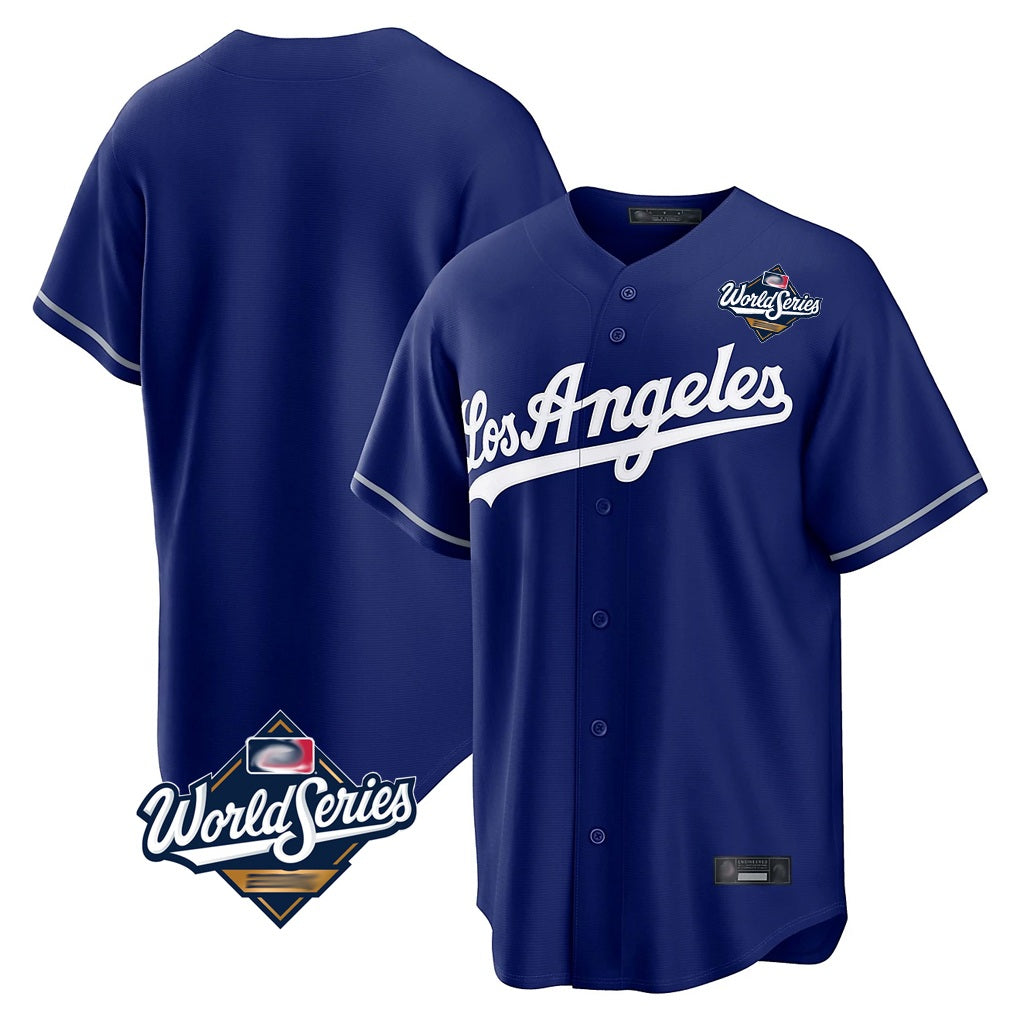 Los Angeles Dodgers Blank Player Royal CONTON Game World Series Stitched Jerseys