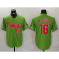 Philadelphia Phillies #16 Brandon Marsh Number Green CONTON With Patch Stitched Cool Base Jersey