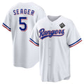 Texas Rangers #5 Corey Seager White CONTON 2023 World Series Stitched Jersey