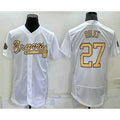 Atlanta Braves #27 Austin Riley White CONTON 2022 All Star Stitched Flex Base Jersey