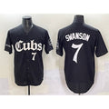 Chicago Cubs #7 Dansby Swanson Black CONTON 'Gothic North Side Edition' Vapor Premier Limited Stitched Jersey