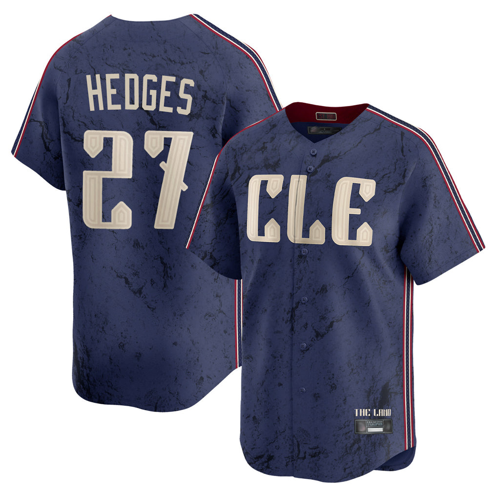 Cleveland Guardians #27 Austin Hedges Player Navy CONTON City Connect Limited Home Stitched Jerseys