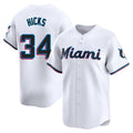 Miami Marlins #34 Liam Hicks Player White CONTON Home Limited Stitched Jerseys