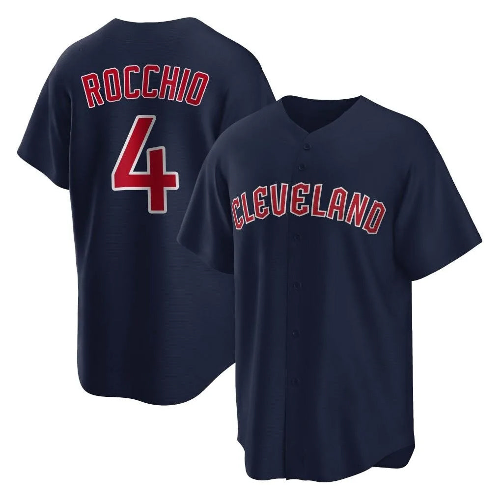 Cleveland Guardians #4 Brayan Rocchio Player Navy CONTON Game Home Stitched Jerseys