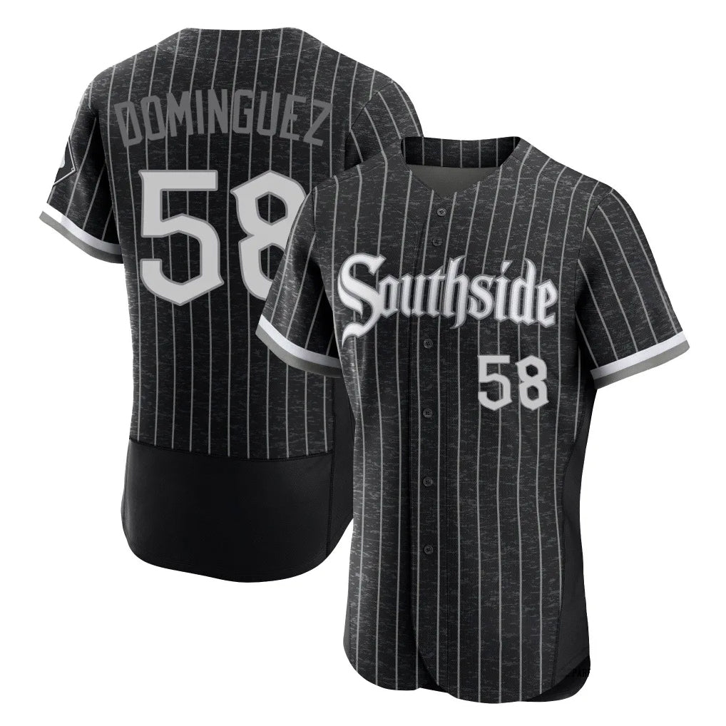 Chicago White Sox #58 Seranthony Dominguez Player Black CONTON City Connect Limited Elite Home Stitched Jerseys