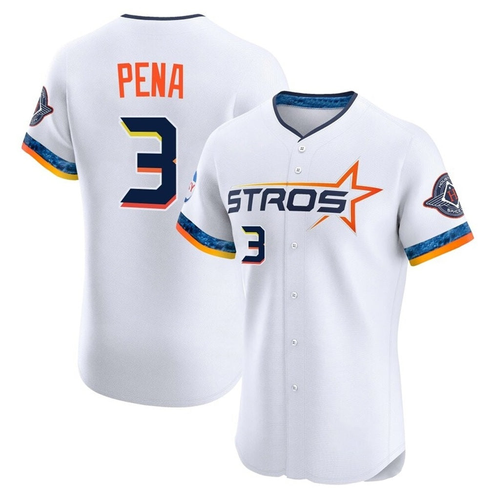 Houston Astros #3 Jeremy Pena Player White CONTON City Connect Limited Elite Home Stitched Jerseys