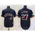 Houston Astros #27 Jose Altuve Black CONTON Mexico With World Serise Champions Patch Cool Base Stitched Jersey