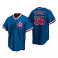 Chicago Cubs #35 Justin Steele Royal CONTON Pullover Cooperstown Jersey