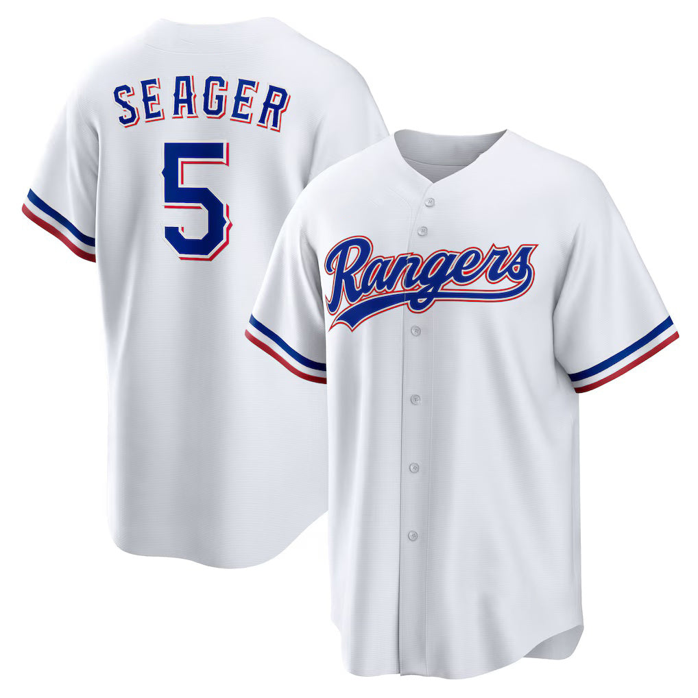 Texas Rangers #5 Corey Seager White CONTON Home Replica Player Jersey