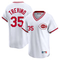 Cincinnati Reds #35 Jose Trevino Player White CONTON Cooperstown Collection Limited T-shirt Home Stitched Jerseys