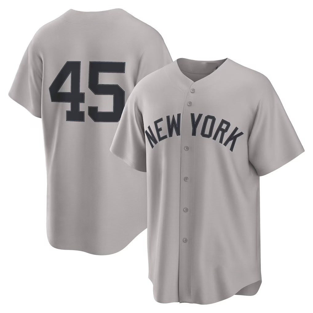 New York Yankees #45 Gerrit Cole Gray CONTON Road Replica Jersey
