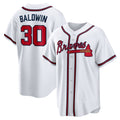 Atlanta Braves #30 Drake Baldwin White CONTON Home Replica Jersey