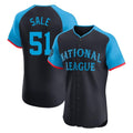 Atlanta Braves #51 Chris Sale Player Navy CONTON National League All-Star Limited Elite Game Stitched Jerseys