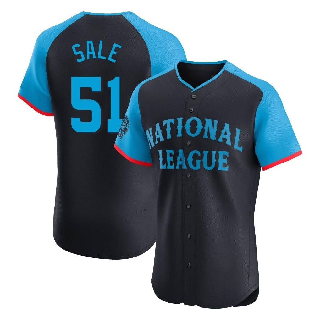 Atlanta Braves #51 Chris Sale Player Navy CONTON National League All-Star Limited Elite Game Stitched Jerseys
