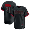 Cincinnati Reds #21 Hunter Greene Player Black CONTON City Connect Home Limited Stitched Jerseys