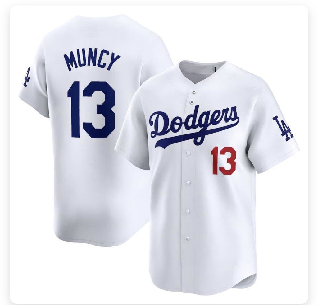 Los Angeles Dodgers #13 Max Muncy White CONTON Stitched Cool Base Jersey