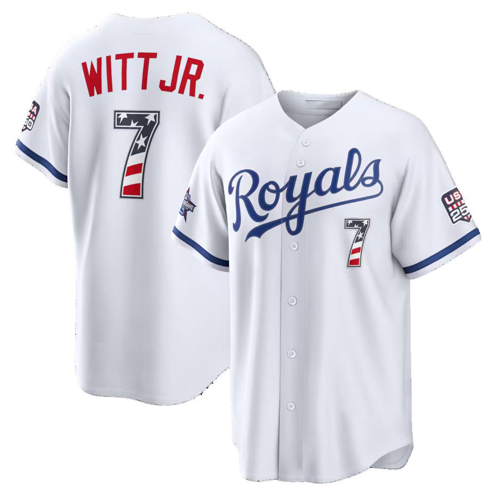 Kansas City Royals #7 Bobby Witt Jr. 2026 All-Star Edition Stars & Stripes White CONTON Stadium Jersey