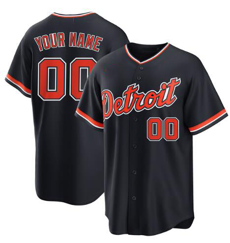 Custom Detroit Tigers Alternate Replica Navy CONTON Jersey