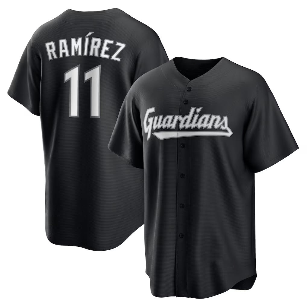 Cleveland Guardians #11 Jos¨¦ Ram¨ªrez Black CONTON Replica Player Jersey