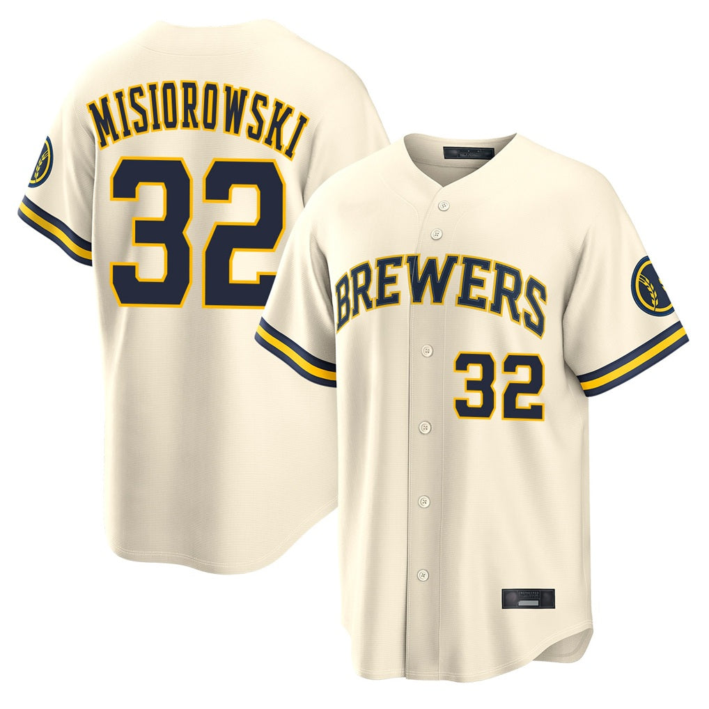 Milwaukee Brewers #32 Jacob Misiorowski Player Cream CONTON Home Limited Stitched Jerseys