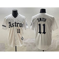 Houston Astros #11 Cam Smith White CONTON Gothic 'Houston Born Barrio Raised' Limited Stitched Jersey